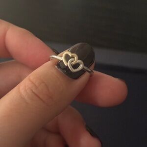 Pandora Silver and Gold Heart Ring